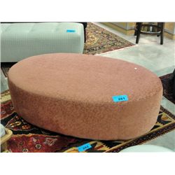 Large orange upholstered footstool/ ottoman