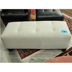 Nicely upholstered sage green bedroom bench stool