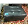 Image 1 : Black leather ottoman with under cushion storage
