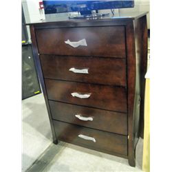 Cherry finish 5 drawer highboy dresser