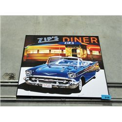 Framed Zips diner classic automobile print