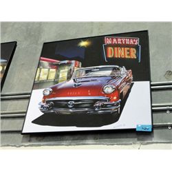 Framed Marthas diner classic automobile print