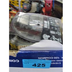 Box of assorted saw blades and misc