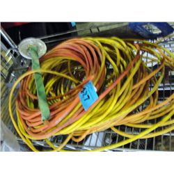 3 extention cords, saw, and 2 painters mixing
