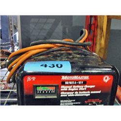 Motomaster manual battery charger with jumper