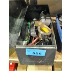 Grey metal toolbox and contents