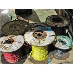 6 partial spools of electrical wire