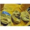 Image 1 : Set of 3 carved wooden drama masks