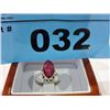 Image 1 : .925 Silver Marquise cut Ruby ring