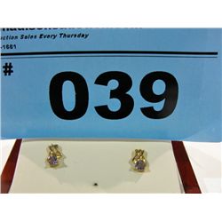 10kt Gold Tanzanite & Diamond Earrings