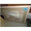 Image 1 : Framed print; pears and stringed instrument