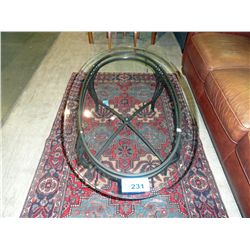 Metal with bevelled glass top coffee table