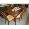 Image 1 : Walnut dining table with one leaf and 6 chairs