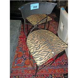 Metal with padded leopard print seat bar stool