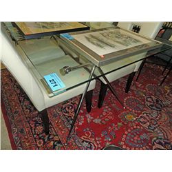 Contemporary glass top with chrome base dining