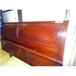 Mahogany king size sleigh bed;