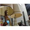 Image 1 : 2 table lamps; one wood based on ceramic