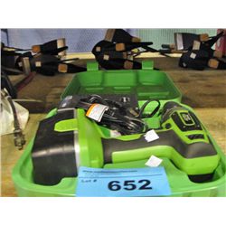 Kawasaki 21.6V cordless drill with battery and