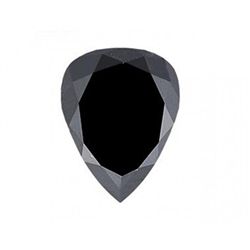 Black Diamond Pear Facet 5.02Ct 12.6x10.5x6.9mm