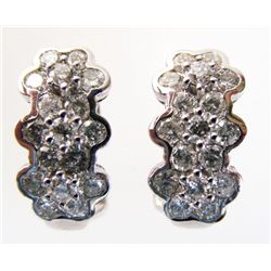 Rosa Design Diamond Earrings 1.63 Carat 14k W/g