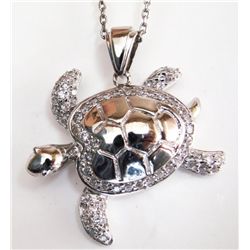 Sea Turtle Pendant Creation Dia:1.45Ct 18k W/G