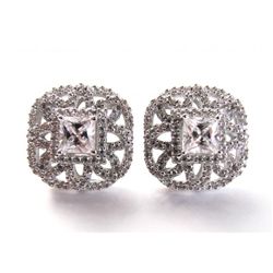 Earring Diamonds Creation 3.25ct 18k W/g Overlay