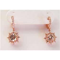 Earring Diamonds Creation 3.85ct 18k R/g Overlay