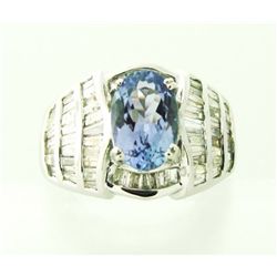 Tanzanite & Diamond Ring 4.36 CT18k W/g