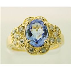 Tanzanite & Diamond Ring 4.15CT14k Y/g