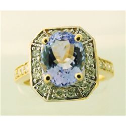 Tanzanite & Diamond Ring 4.52CT14k Y/g