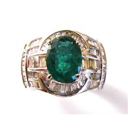 Emerald/Diamond Ring 6.04Ct18k White Gold