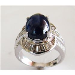 Sapphire-Diamond Ring 9.26Ct18k White Gold