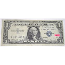 1957 SERIES A $1 SILVER CERTIFICATE SERIAL # G84501569A *RARE VERY FINE+ EARLY NOTE*!!