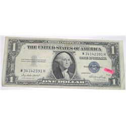1935 SERIES E $1 SILVER CERTIFICATE SERIAL # W34142391 *RARE VERY FINE VERY EARLY NOTE*!!