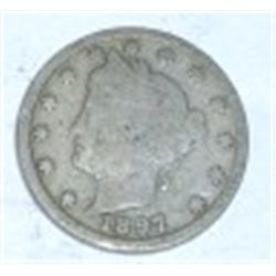 1897 LIBERTY HEAD "V" NICKEL *RARE KEY DATE NICE EARLY NICKEL*!! COIN CAME OUT OF SAFE BOX!!