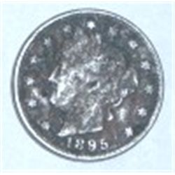 1895 LIBERTY HEAD "V" NICKEL RED BOOK VALUE IS $30.00+ *RARE KEY DATE FINE GRADE*!!