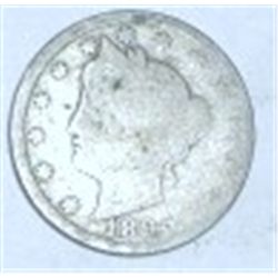 1895 LIBERTY HEAD "V" NICKEL *NICE EARLY NICKEL*!! COIN CAME OUT OF SAFE BOX!!