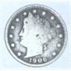 Image 1 : 1906 LIBERTY HEAD "V" NICKEL RED BOOK VALUE IS $25.00+RARE VERY FINE GRADE COIN CAME OUT OF SAFE BOX