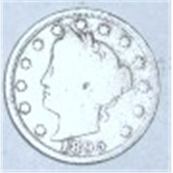 1895 LIBERTY HEAD "V" NICKEL RED BOOK VALUE IS $15.00+ *RARE VERY GOOD GRADE*!!