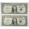 Image 1 : 2  1935e $1  silver certificates STAR NOTES NICE CU  est $30-$35