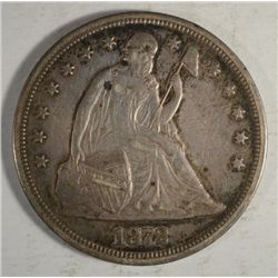 1872 SEATED DOLLAR- AU