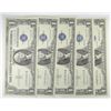 Image 1 : 5  1957  $1   silver certificates  STAR NOTES  NICE CHOICE CU  est $50-$55
