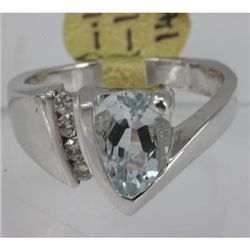 Genuine  1.83 ctw  Aquamarine Ring  14KT White Gold