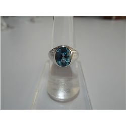 34.00 CTW BLUE TOPAZE RING .925 STERLING SILVER