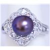 Image 1 : BLACK PEARL AND CZ RING