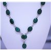 Image 1 : EMERALD NECKLACE .925 STERLING SILVER