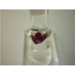 16.75 CTW RUBY RING .925 STERLING SILVER