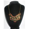 Image 1 : 102CTW BLACK-RED LOOPS BRASS NECKLACE;18INCH