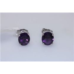 19.25 CTW AMETHYST EARRING .925 STERLING SILVER