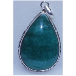 57.15 CTW EMERALD PENDANT .925 STERLING SILVER